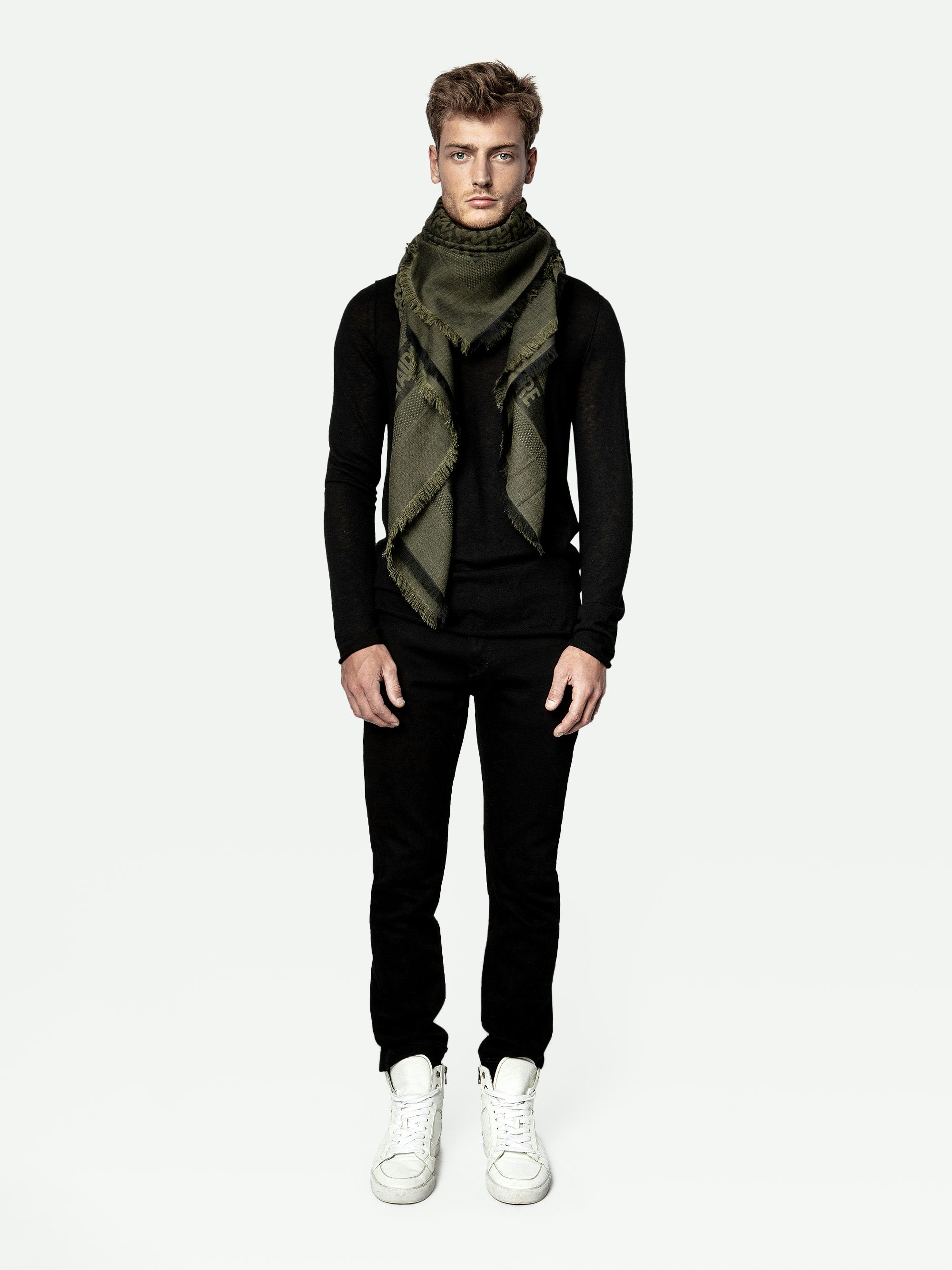 Schal ZV Initiale Glenn - Großer Jacquard-Schal mit ZV-Monogramm.